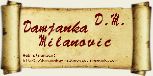Damjanka Milanović vizit kartica